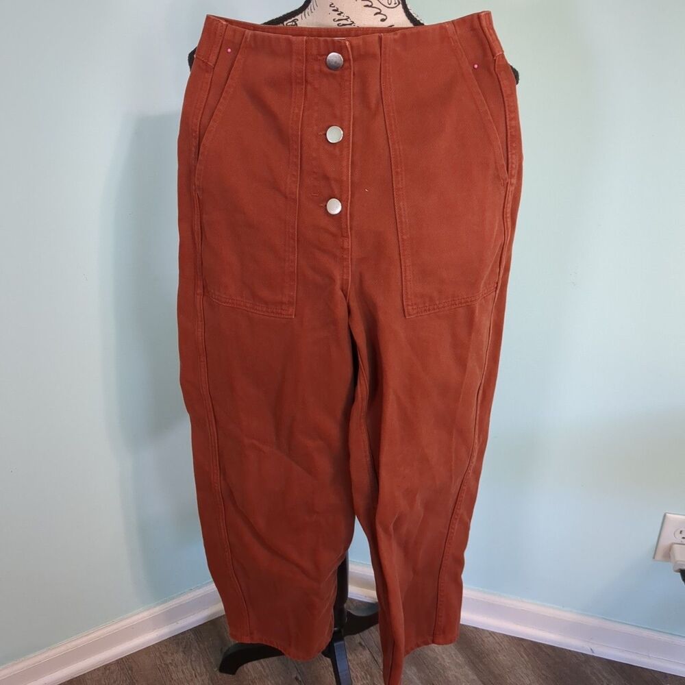 & Other Stories Women's Button Fly Wide Leg Jeans Dark Wash Ma